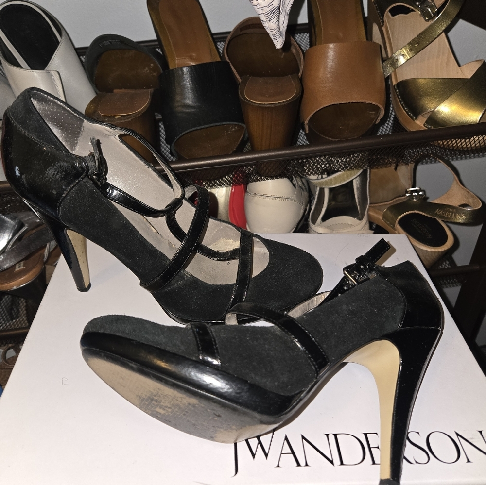 Black Platform leather and suede Women's Heels